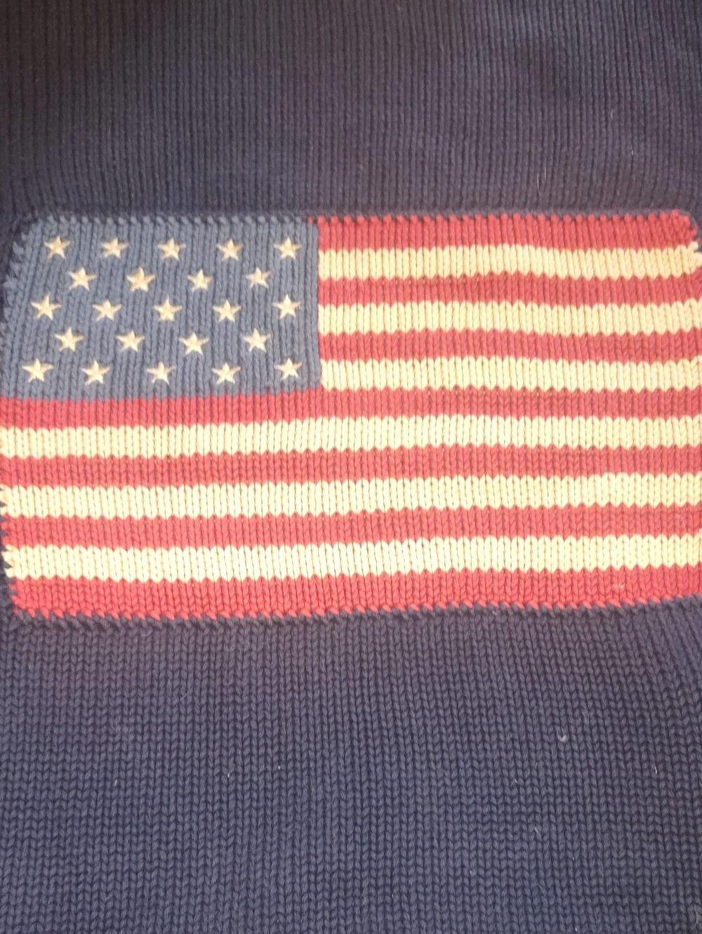 Men's Navy Sweater with American Flag Patch